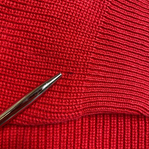 VINTAGE Lord Jeff Sweatshirt Mens XL Red Knit V-Neck Cotton 90s Pullover - Picture 7 of 13